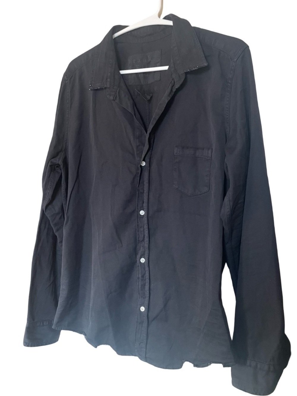 Frank & Eileen Eileen Shirt XL Black Relaxed Button Up Cotton - Picture 5 of 15